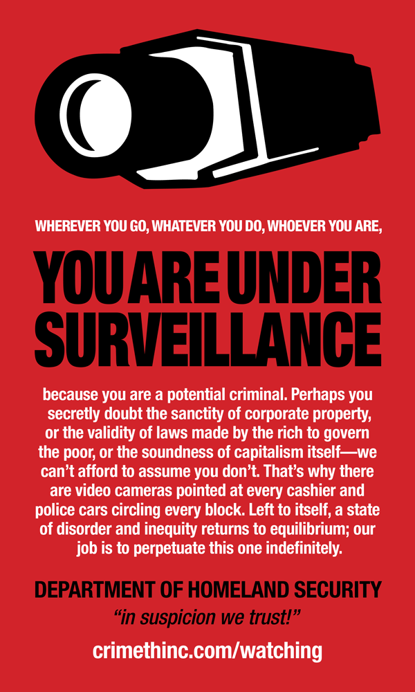 Photo of ‘You Are Under Surveillance’ front side
