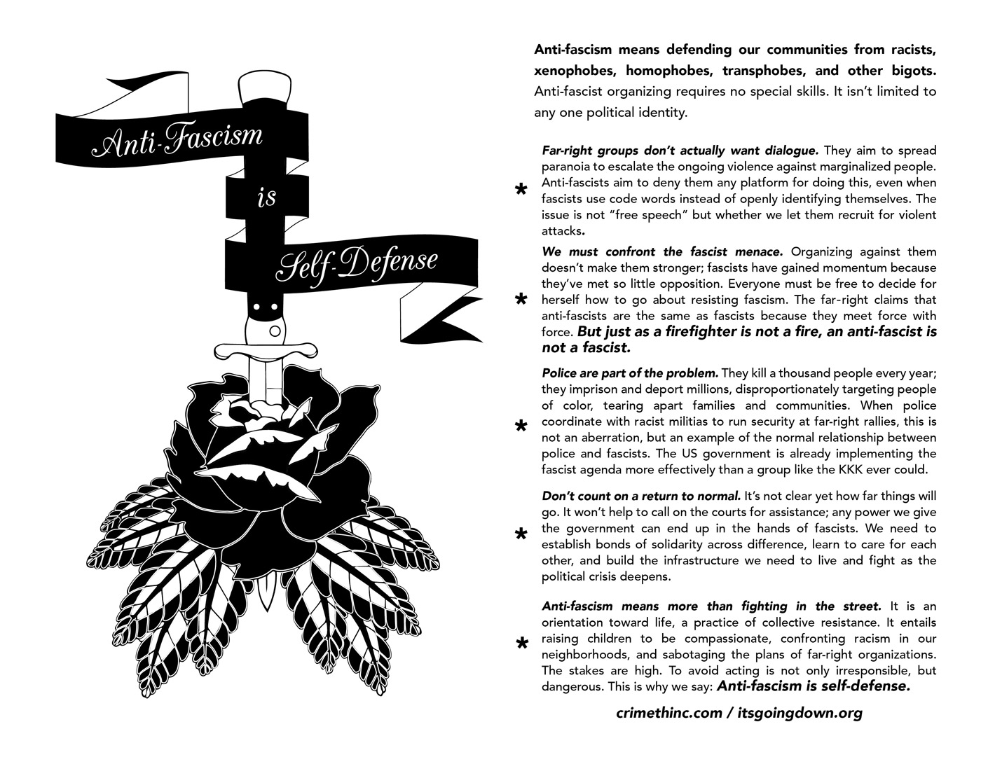 Photo of ‘Antifascism is Self-Defense’ front side